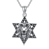 Sterling Silver Amulet Medal Viking Tree of Life Athena Lion Star of David Nefertiti Odin Raphael Pendant Necklace