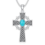 14K Gold Plated Celtic Vikin Cross Pendant Necklace Irish Jewelry Religious Protective Gift