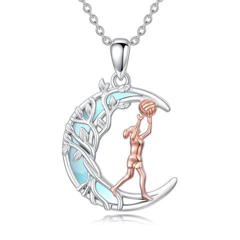 Sterling SIlver Runner Volleyball Tennis Basketball Soccer Inspirational Pendant  Necklace for Women