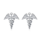 Sterling Silver Medical Symbol Studs Earrings