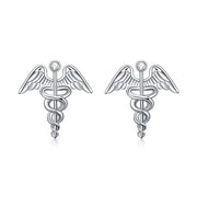 Sterling Silver Medical Symbol Studs Earrings