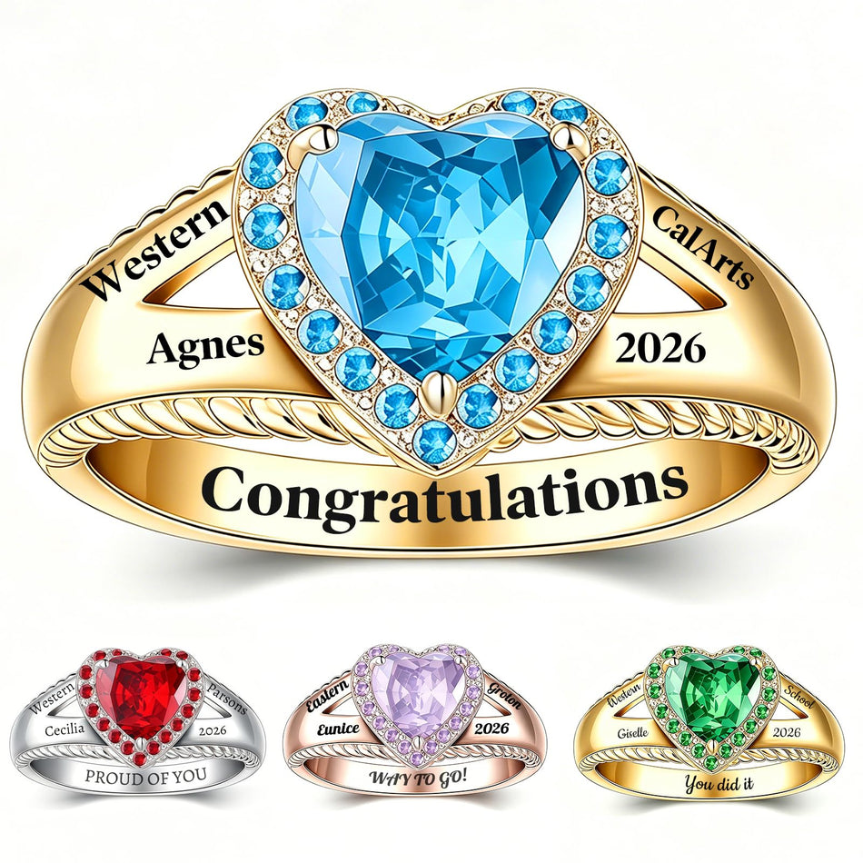 Sterling Silver Personalized Graduation Ring for Class of 2026