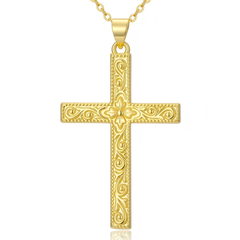 14K Gold Plated Cross Infinity  Pendant Necklace  for Women