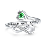 Sterling Silver Infinity Urn Ring Heart Shape Memorial Keepsake Locket Rings for Human/Pet Ash Memorial Jewelry