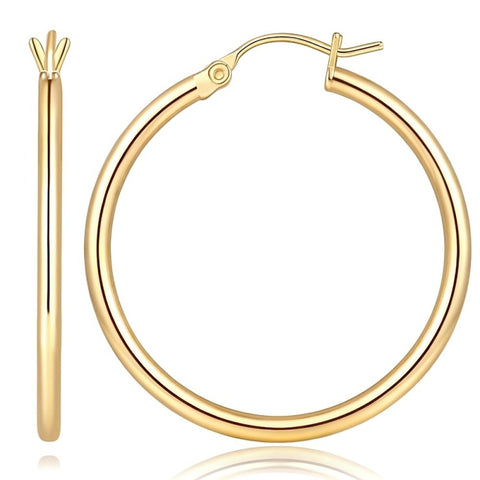 14K Gold Plated  Hoop Earrings for Women