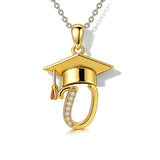 Initial  Graduation 14K Gold Plated Inspiring Grad Pendant Necklace Graduations Jewelry Gifts