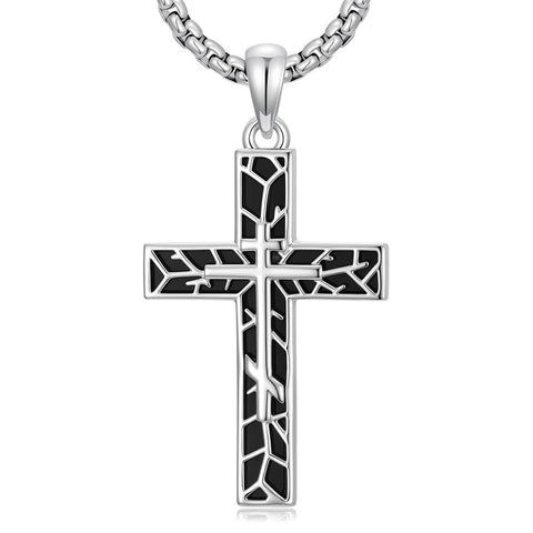 Sterling Silver Cross Christian Pendant Necklace