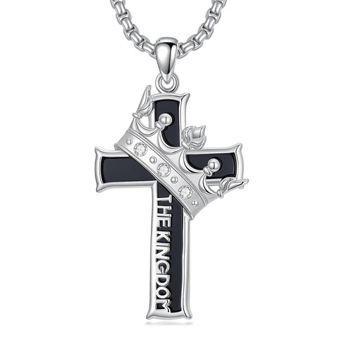 Sterling Silver Cross Christian Pendant Necklace