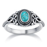 14K Gold Plated Turquoise Ring Western Jewelry Anniversary Birthday Gift for Women