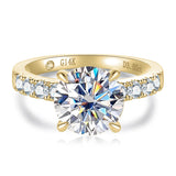 14K Gold Round Cut Moissanite Wedding Anniversary Ring