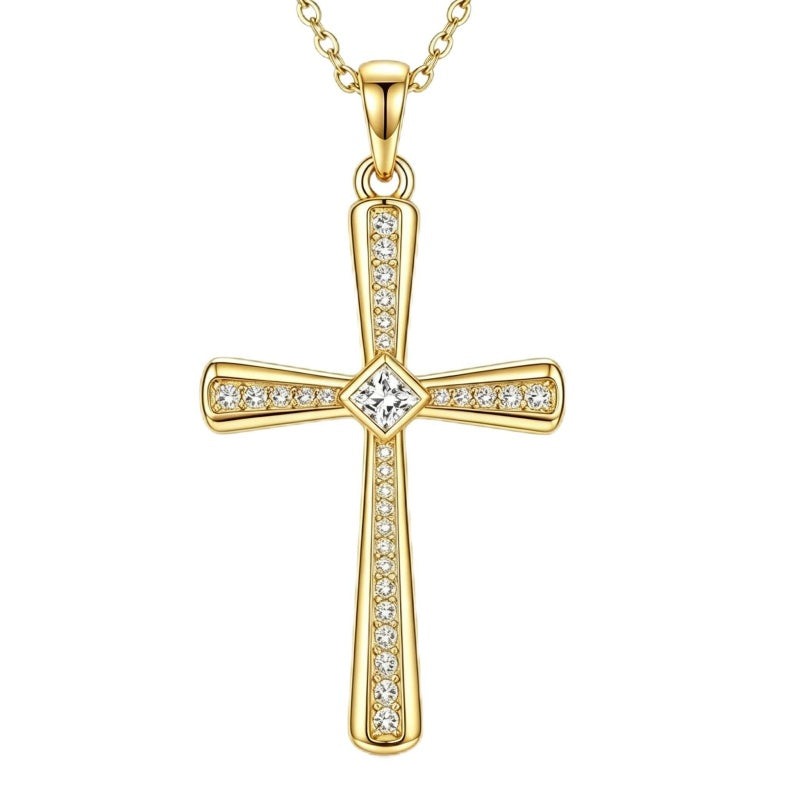 14K Gold Plated  Cross Necklace for Women Christian Jewelry  Birthday Christmas Gift