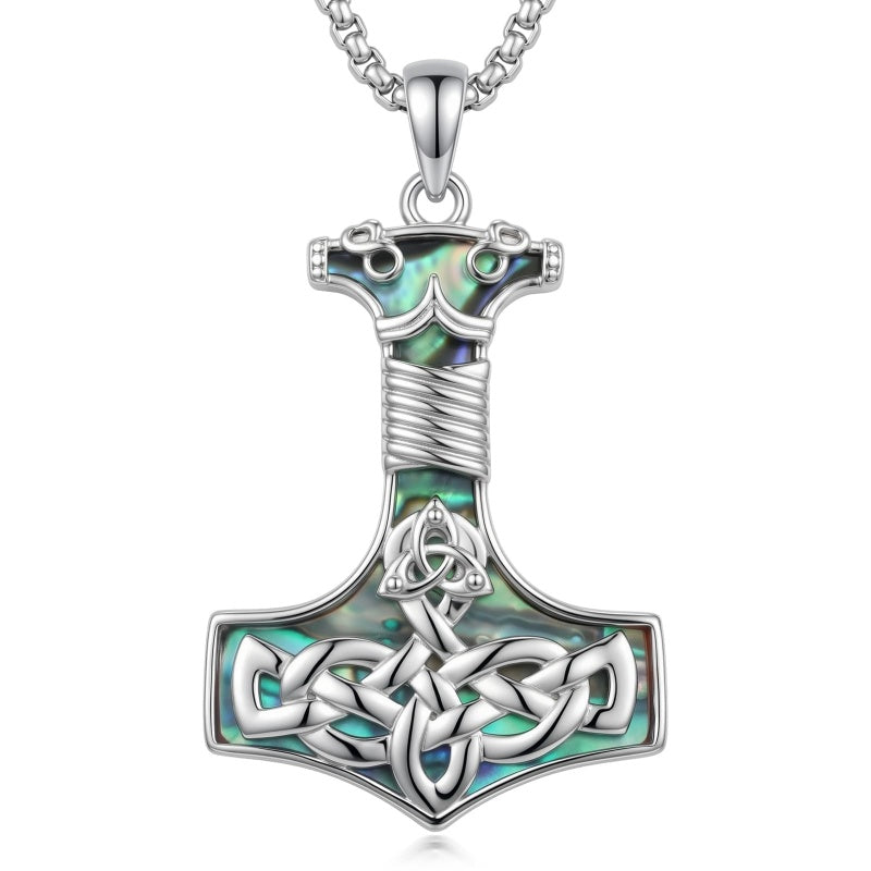 Sterling Silver Peace Sign Coexist Peace Symbol Pirate Tree of Life Thor's Hammer Wolf Raven Viking Series Necklace