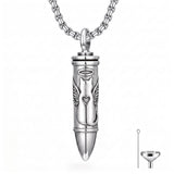 Sterling Silver Animal Angel Wings Pet Jesus Bullet Urn Necklaces for Ashes for Men