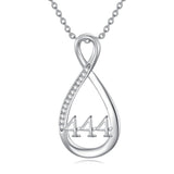 Sterling Silver 111 222 333 444 555 777 888 999 Infinity Angel Number Pendant Necklace