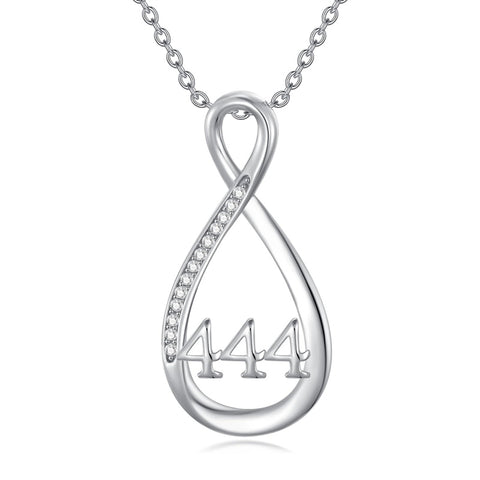 Sterling Silver 111 222 333 444 555 777 888 999 Infinity Angel Number Pendant Necklace