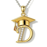 Initial  Graduation 14K Gold Plated Inspiring Grad Pendant Necklace Graduations Jewelry Gifts