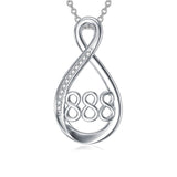 Sterling Silver 111 222 333 444 555 777 888 999 Infinity Angel Number Pendant Necklace