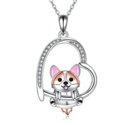 Corgi/French Bulldog Necklaces Gifts 925 Sterling SilverCute Animal Jewelry for Women Sister