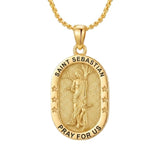 14K Gold  Plated Patron Saint Pendant Necklace Catholic Saints Religious Protective Jewelry Gift