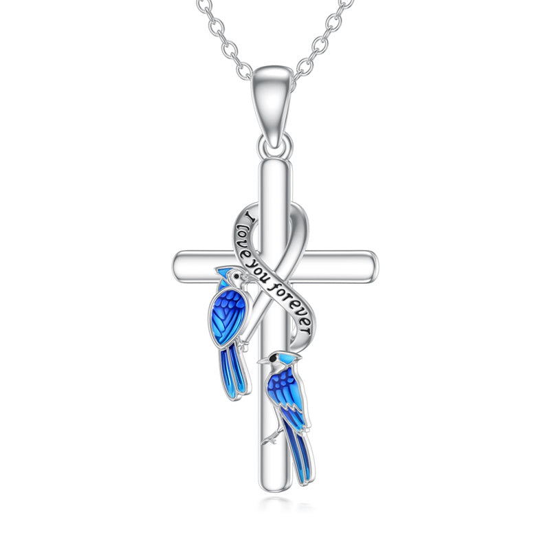 Sterling Silver Blue Jay Eagle Phoenix Owl Pendant Necklace for Women