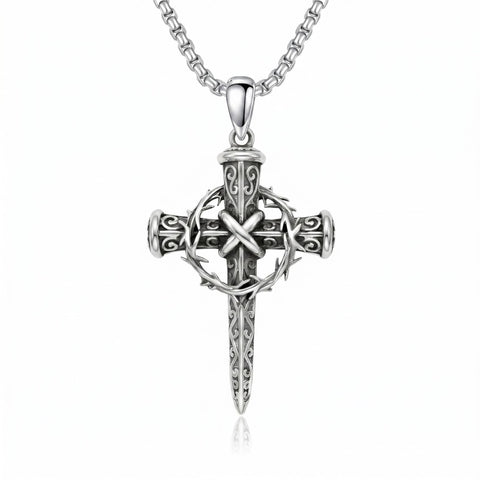 Sterling Silver Cross Pendant Necklace Christian Religious Jewelry Gifts for Anniversary