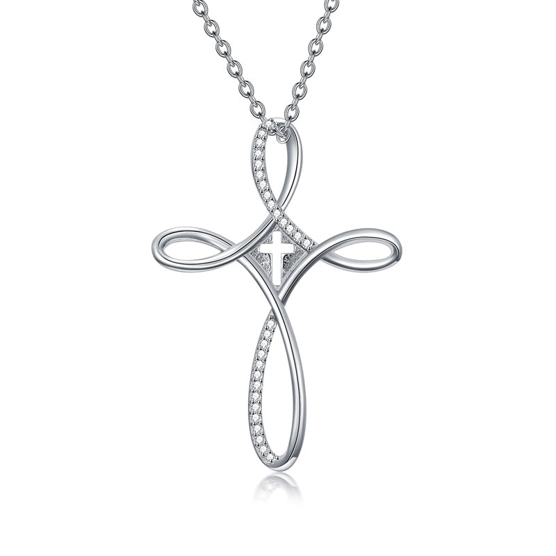 Sterling Silver Lion Semicolon Rose Sunflower Cross Pendant Religious Necklace