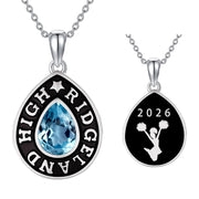 Sterling Silver Personalized Engraved High School College Graduation Class Pendant Necklace