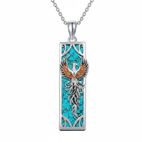 Sterling Silver Abalone Shell Bar Cardinal Bee Butterfly Hummingbird Dragonfly Phoenix Pendant Necklace for Women