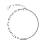925 Sterling Silver Ankle Bracelet Paperclip Anklets for Women Beach Jewelry