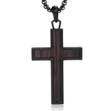 14K Gold Plated Wooden Cross Necklace Jewelry Gift for Him