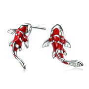 Fish Earrings for Women Sterling Silver Cute Animal Stud Earrings