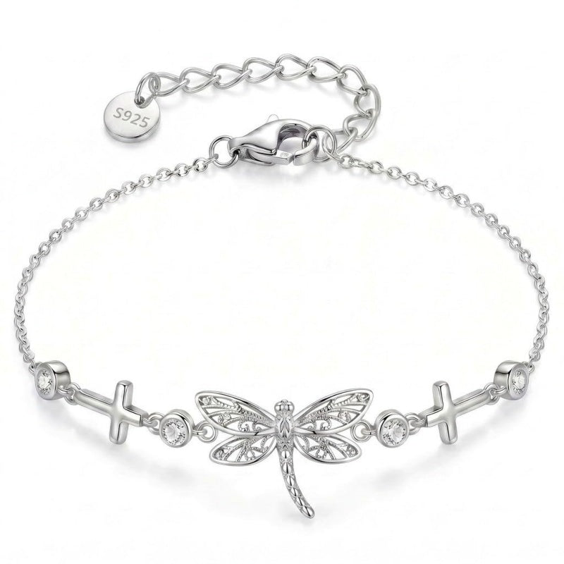 Sterling Silver Dragonfly Butterfly Cardinal Hummingbird Jesus Fish Lotus Daisy Sunflower Rose Faith Cross Bracelet