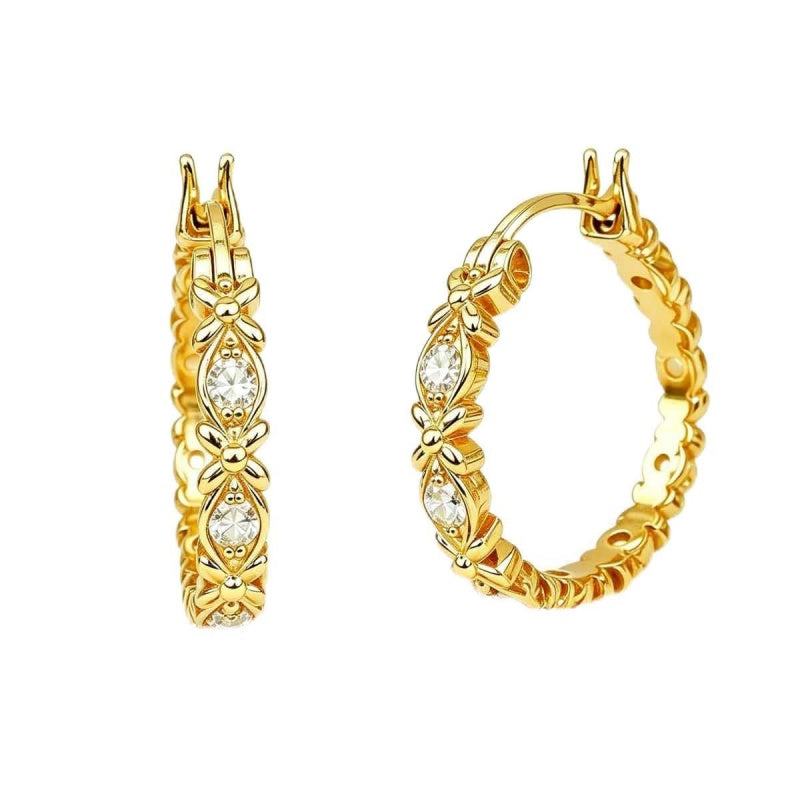 14K Gold Plated Hoop Earrings  Birthday Anniversary Jewelry Gift for Her