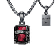 Sterling Silver Rectangle 2025 Graduation Necklace Personalized Text and Birthstone  Class Pendant Necklace