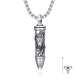 Sterling Silver Animal Angel Wings Pet Jesus Bullet Urn Necklaces for Ashes for Men