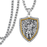 14K Gold Plated Masonic Cross Compass St Michael St Christopher Santa Muerte Star of David Pendant Necklace