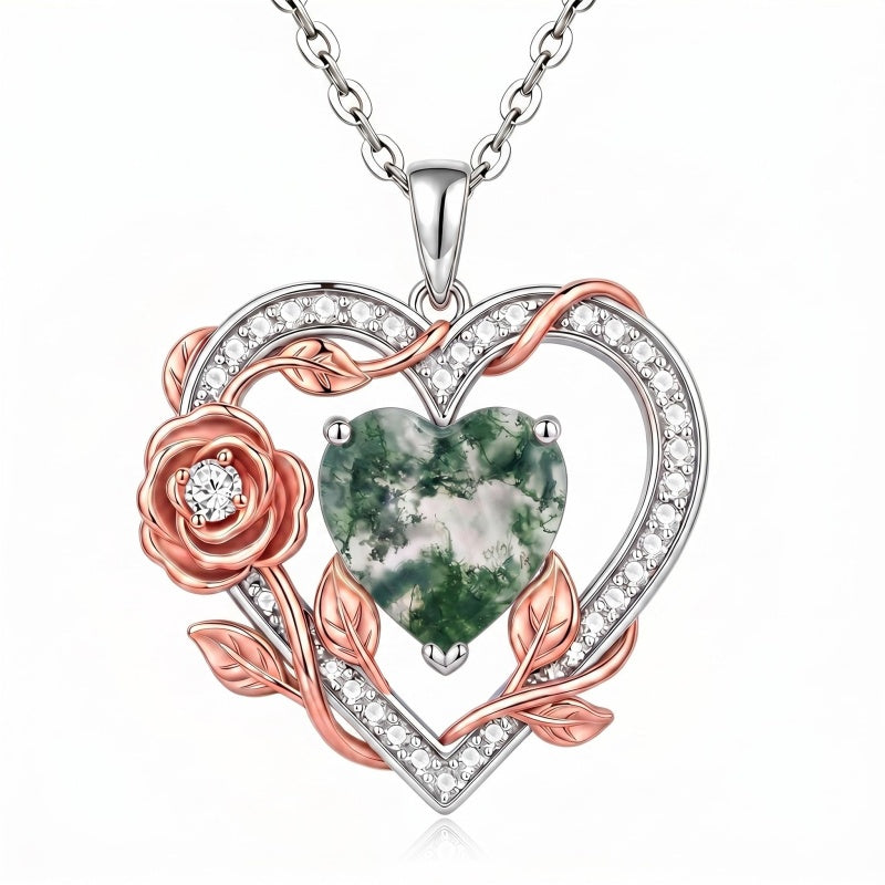 Sterling Silver Teardrop Gemstone Rose Butterfly Infinity Heart Necklace for Women