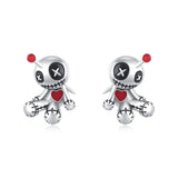 Voodoo Doll Earrings Gothic Earrings Horror Doll Earrings Skull Pins Ghost Doll Earrings for Girls Jewelry Halloween Gift