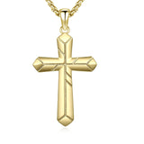 14K Gold Plated Cross Pendant Necklace for Men