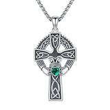 14K Gold Plated Celtic Vikin Cross Pendant Necklace Irish Jewelry Religious Protective Gift