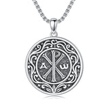 Sterling Silver Chi Rho Alpha Omega PX XP Symbol Pendant Religious  Necklace