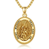 14K Gold PlatedJesus Saint Michael Saint George Saint Jude Pendant Necklace