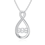 Sterling Silver 111 222 333 444 555 777 888 999 Infinity Angel Number Pendant Necklace