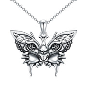 Sterling Silver  Butterfly Lion Pendant Necklace
