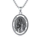 Sterling Silver Saint Joseph St Michael Saint Peter Saint Christopher Religious Pendant Necklace