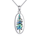 Sterling Silver Mountain Bear Pine Tree Sun Ocean Snowy Mountain Pendant Necklace