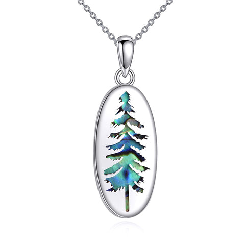 Sterling Silver Mountain Bear Pine Tree Sun Ocean Snowy Mountain Pendant Necklace