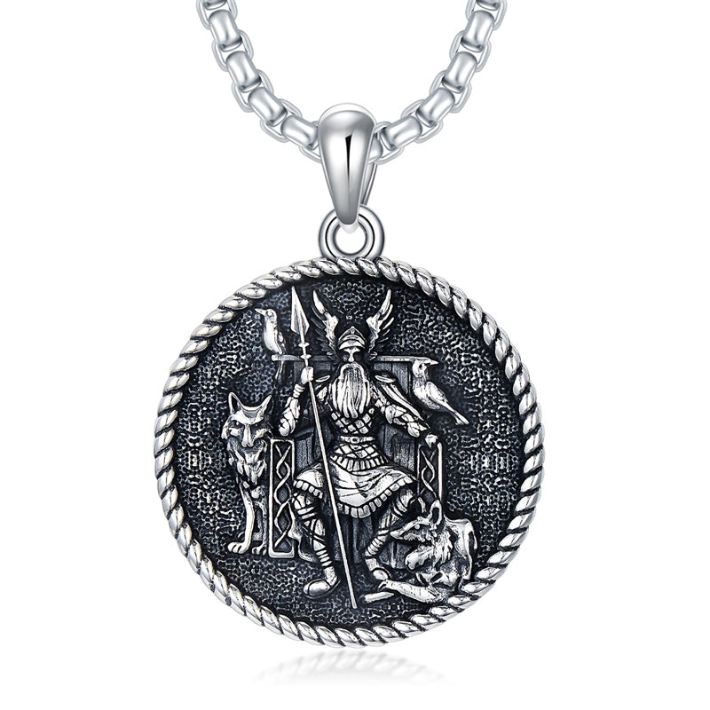 Sterling Silver Amulet Medal Viking Tree of Life Athena Lion Star of David Nefertiti Odin Raphael Pendant Necklace