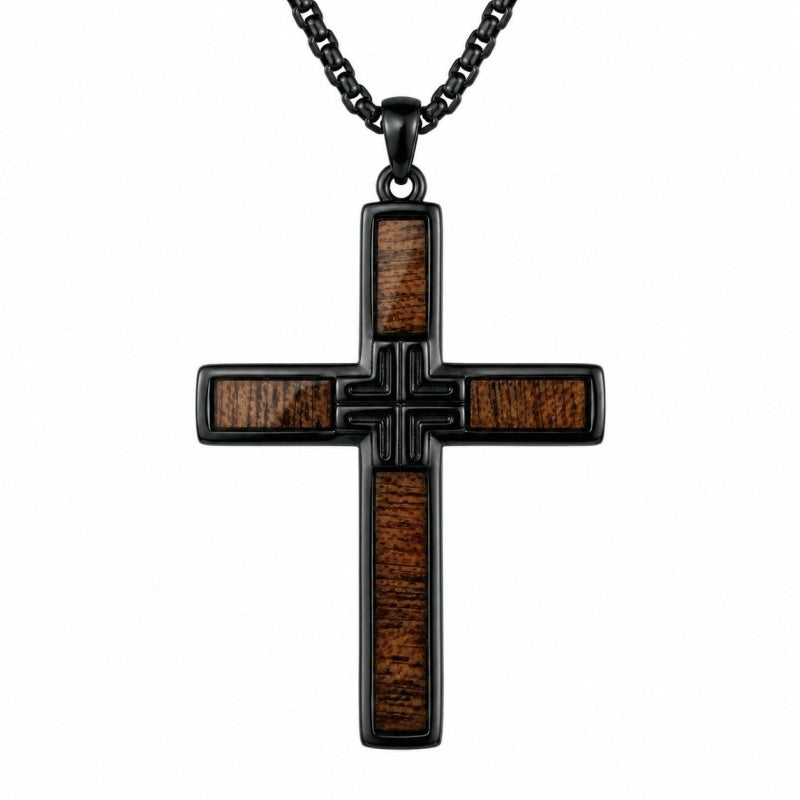 14K Gold Plated Wooden Pendant Necklace Beliefs jewelry