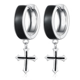 14K Gold Plated Cross Ankh Hoop Earrings